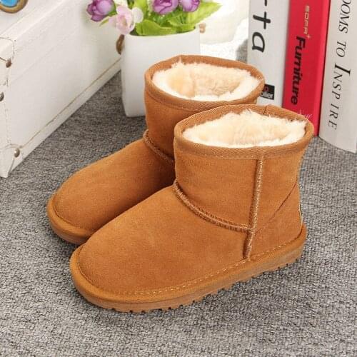 Детские кожаные ботинки Mujer ugs botas China At AliExpress