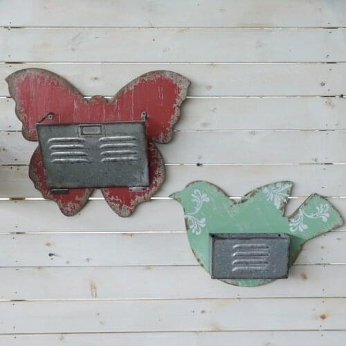 Wall shabby chic retro wood zinc decorative letter rack