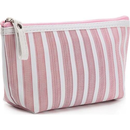 New Makeup Pouch Travel Striped Printed Cosmetic Bag Toiletry Organizer Purse SCI88