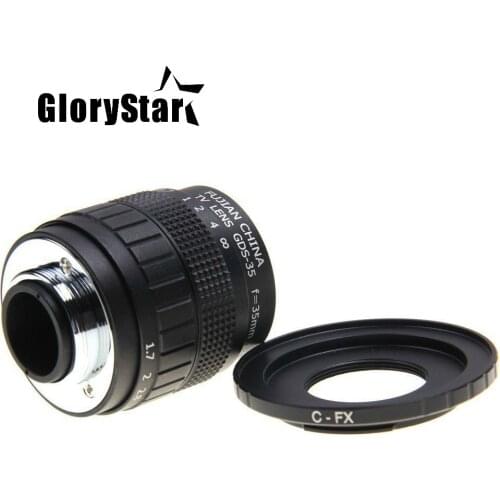 GloryStar 35mm F1.7 CCTV TV lens+C Mount to Fuji Fujifilm X-A2 X-A1 X-T1 X-T2 X-T10 X-E1 X-E2 X-1M X-Pro1 X-Pro2 X-MOUNT