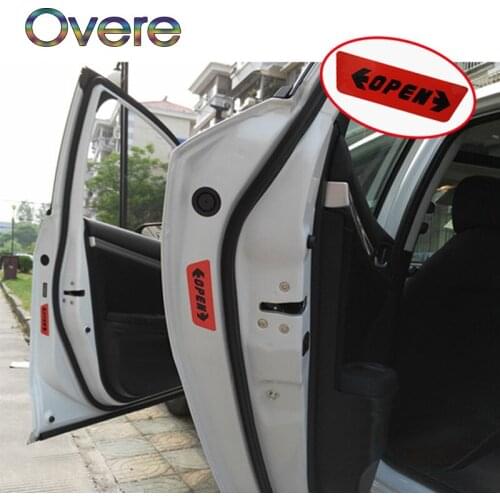 Overe 4Pcs Car door stickers Day Night Reflective security warning For Renault Megane 3 Duster Captur Chevrolet Cruze Captiva