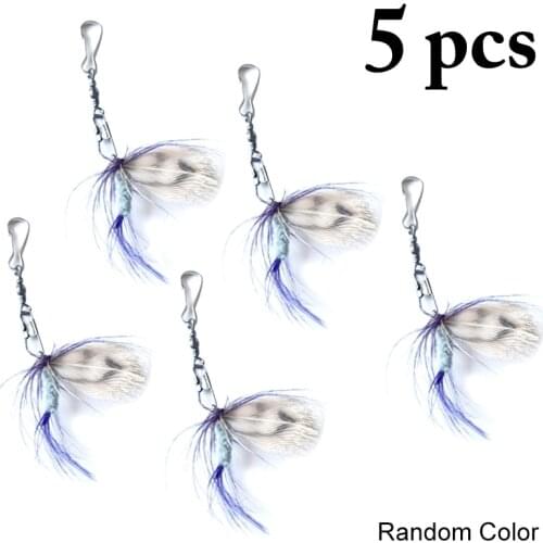 Lovely 5Pcs Replacement Feather Cat Toy Funny Interactive Cat Teaser Cat Toy Refill Butterfly Simulation Toy Cat Pet Supplies