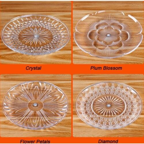 Highly Transparent Acrylic Dish Dessert Plate Fruit Plate Snack Dessert Tray Party Festival Cake Rack Cake Snack Tray Tableware
