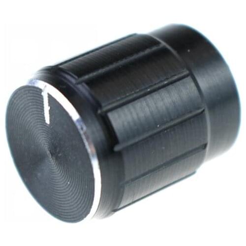 5Pcs Black Metal 6mm Knurled Shaft Potentiometer Control Knobs
