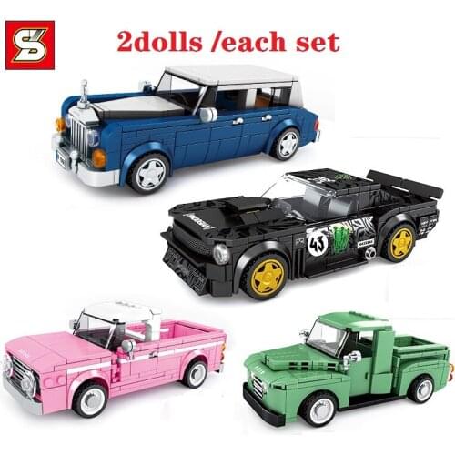 SEMBO Plastic Blocks Famous Car Model Building Bricks Cool Vehicle Educational Kids Toys for Children Juguetes Boy Birthday Gift