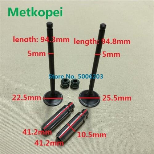 Motorcycle EN125 5mm engine valve stem with oil seal and valve intake exhaust stem guide duct for Suzuki 125cc EN 125