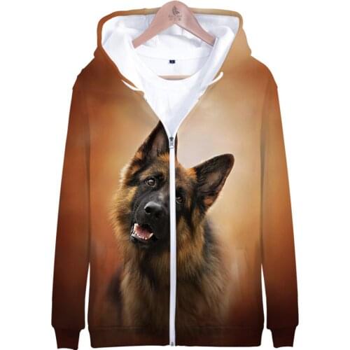 German shepherd 3D Zipper hoodies men/women fashion print Zipper Sweatshirts german shepherd 3D Zipper hoody casual tops