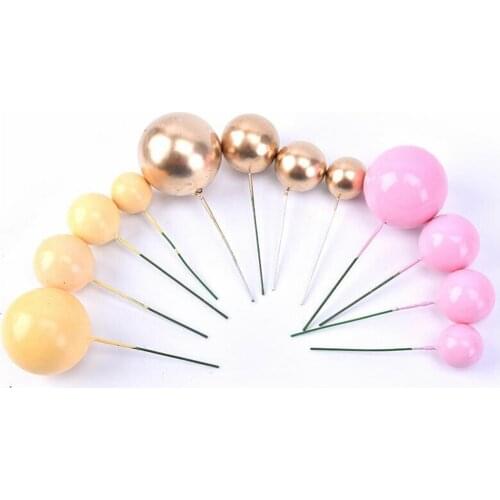 20pcs/Pack 2-4cm Ball Cake Topper Creative Cupcake Insert Card Flags For Baby Shower Birthday Party Cake Decoration