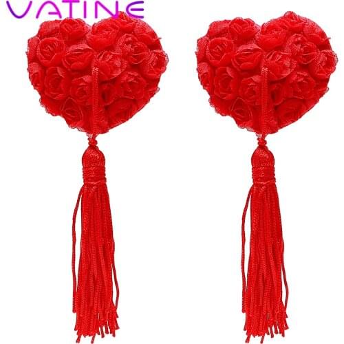 VATINE 1 Pair Breast Cover Heart Lace Nipple Stickers Pasties Women Lingerie Bra Sex Toys for Couples Sex Products Adult Games