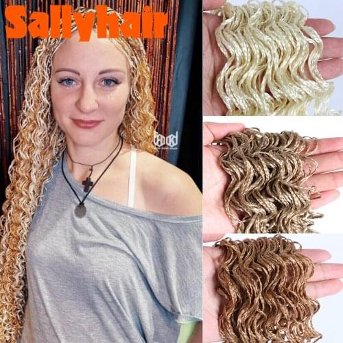 Sallyhair ZiZi Braids Hair 28" 28 Strands Box Braids Crochet Hair Grey Purple Pink Blonde Green Curly Braiding Hair Extensions