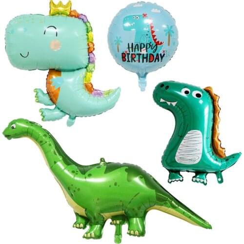 Large Lovely Crown Dinosaur Foil Balloons Tanystropheus Balloon Forest Party Theme Jungle Party Children Birthday Party Decor