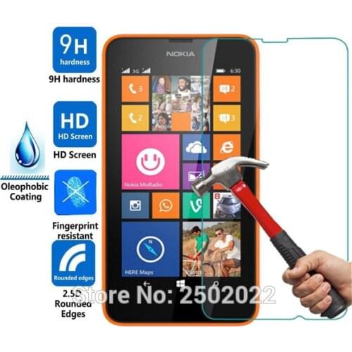 For Lumia 630 635 Tempered Glass Film For Nokia Lumia 630 635 N635 N630 Screen Protector 2.5D Rounded Edge 9H Guard