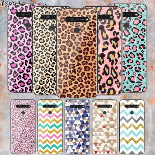 Gold Folie Bling Leopard print For LG V60 V50S V50 G8X G8S G8 G7 ThinQ 5G K61 K51S K41S K30 K20 Q60 Q9 Soft Phone Case