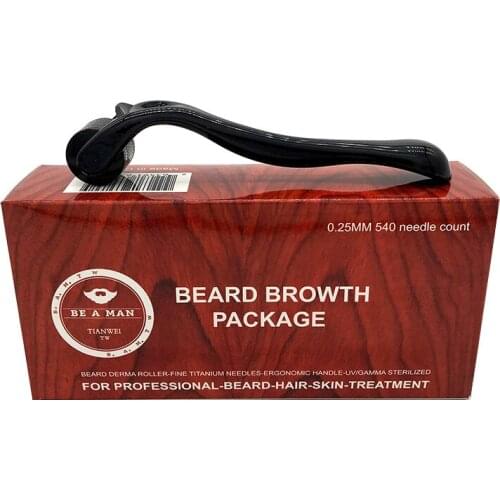 0.25mm 540 Needles Beard Growth Massage Roller Micro Needle Facial Roller Beard Growth Care Treatment Skin Care Health Care