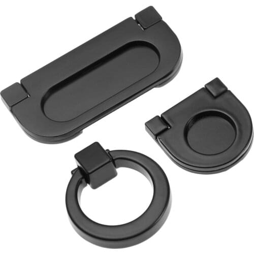 1Pc Hidden Furniture Handles Cabinet Invisible Handle Drawer Wardrobe Door Knobs For Furniture Hardware Zinc Alloy Black