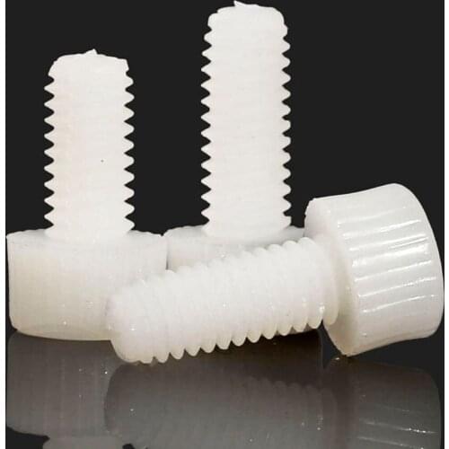 10-50pcs M3 M4 M5 M6 M8 White Nylon Hex Socket Head Cap Screw Plastic Screws Bolts Length 5-60mm