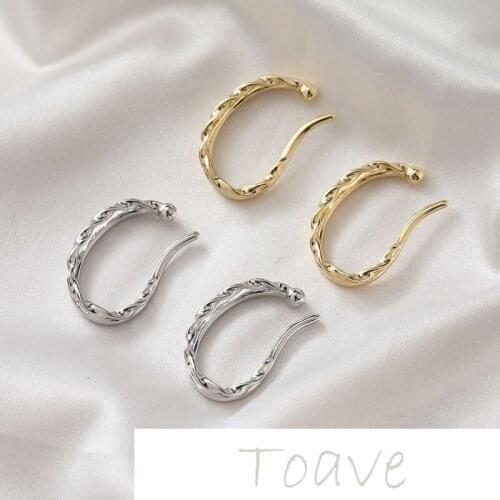 14K gold-clad twist double-layer painless earclip diy earrings hand-made basic material accessories