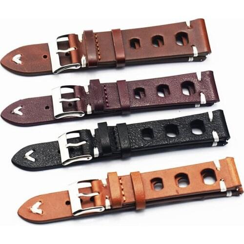 18mm/22mm/20mm/24mm Wristband for Galaxy Watch Casual leather Strap Round Hole Replacement Huawei Watch pulseira