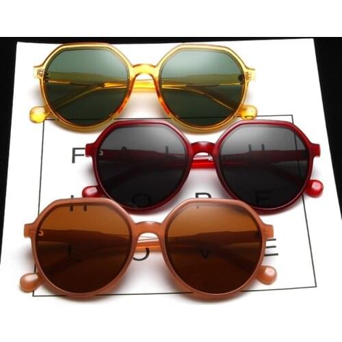 2021 Round Frame Sunglasses Ins All-match Trend Sunglasses Personalized Trend Candy Color Big Frame Sunglasses