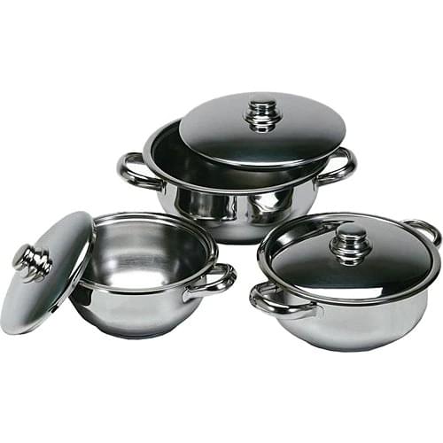 6 Parça Tencere Seti Çelik Kapak