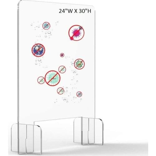 24inchx30inch hPlexiglass Shield Clear Acrylic Sneeze Screen Guard For Counter,Office,Reception Desk With Transaction Window
