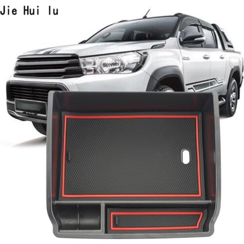 Car Armrest Box Storage For Hilux SR5 Hilux REVO AN120 AN130 120 130 2015 2016 2017 2018 2019 2020 Car Organizer Accessories
