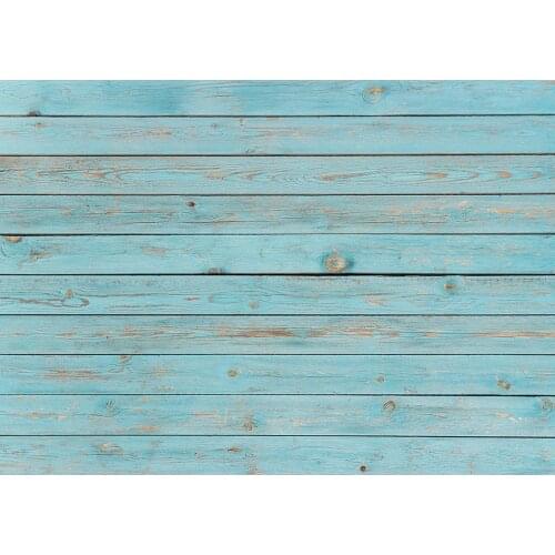 Cyan Wooden Plank Photographic Backgrounds Vinyl Cloth Backdrop for Children Baby Toy Pets Portrait Photoshoot Photo Studio