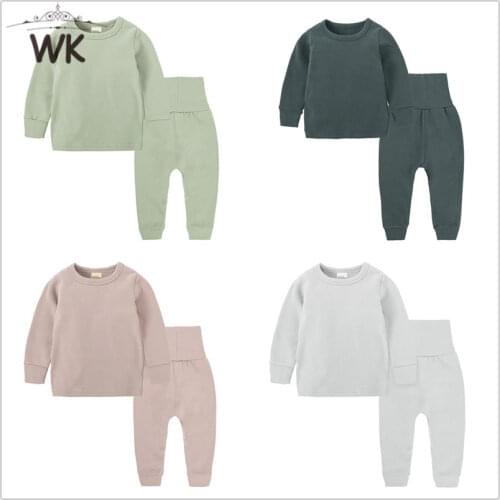 Kid Tales 2021 spring autumn pajamas long sleeve cotton boys sleepwear children childrens pajamas baby girls pajamas