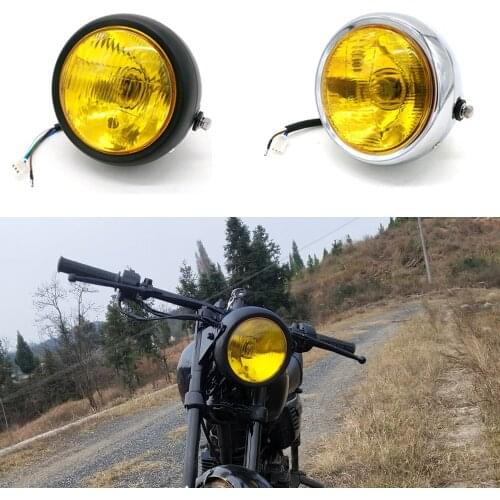 5.75 Inch Motorcycle Light 5-3/4'' Halogen Headlamp with Brackets for Honda CG125 GN125 Shadow VT600 CB600 Hornet 250 Cafe Racer