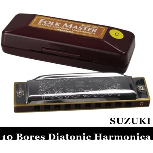 10 Bores/ Holes 20 Reeds Diatonic Harmonica C Key Blues Silver gaita For Kids&Beginners Mouth Organ Wind Musical Instrument Toy