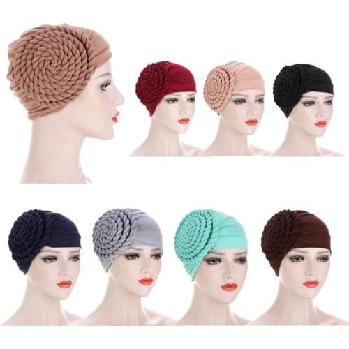 India Muslim Women Hijab Hat Cancer Chemo Cap Braid Turban Headscarf Islam Head Wrap Lady Beanie Bonnet Hair Loss Cover Fashion