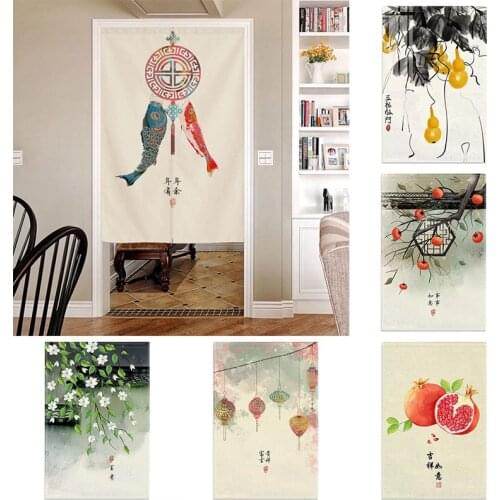 Chinese Style Kitchen Partition Half Panel Curtain Bedroom Door Curtain Shower Toilet Blackout Curtain Geomantic Curtain