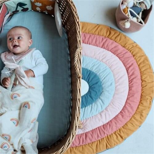 Rainbow Pattern Rug Non-slip Carpet Rugs And Carpets For Home Living Room Door Mat Baby game pad