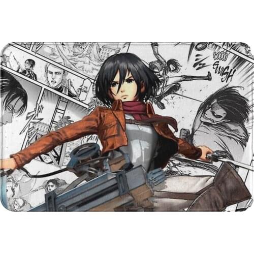 Attack on Titan Kitchen Non-Slip Carpet Mikasa Bedroom Mat Entrance Door Doormat Floor Decor Rug