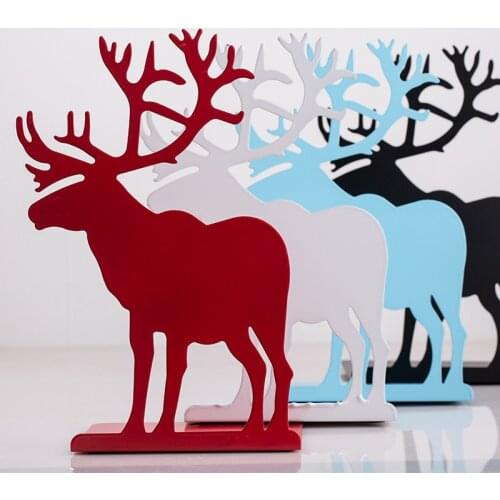 2pcs/set Book Holder for Reading Elk metal Bookshelf Student Metal Bookend Desk Holder Stand for Books Organizer Gift Stationery