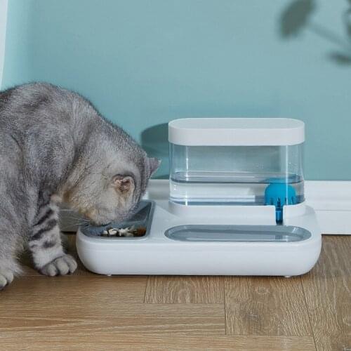 Pet Bowl Cats Feeder Bowls Kitten Automatic Drinking Fountain Cat Puppy Feeding Waterer Products Cat Bowl With Water Dispenser