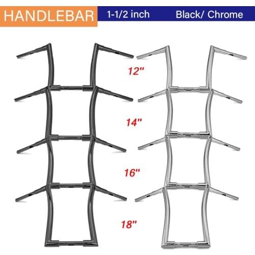 Motorcycle 1-1/2" Handlebar For Harley Sportster 883 1200 Softail Dyna Road King Monster 12'' 14'' 16'' 18'' Ape Hanger Fat Bars