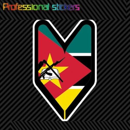 Mozambican Driver Badge Sticker Die Cut Decal Wakaba Leaf Soshinoya Mozambique Stickers for Motos, Cars, Laptops, Phone