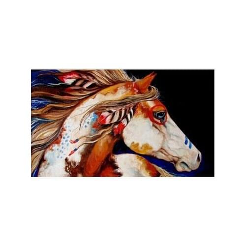 Needles Colorful Horse Diy Diamond Painting Kits 50x30cm Diamond Embroidery Resinstone round Diamond Painting Sets Unfinish