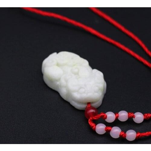 Natural White Pixiu Money Jade Pendant Jade Necklace Chinese Carved Charm Jewelry Accessories Fashion Amulet for Men Women Gift