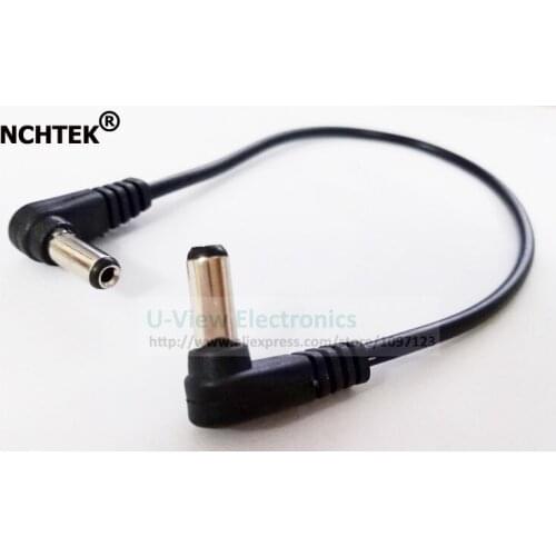 NCHTEK Dual 90 Degree Angled DC 5.5*2.1MM Male to Male Power Plug Connector CCTV Cable/Free DHL Shipping/300PCS