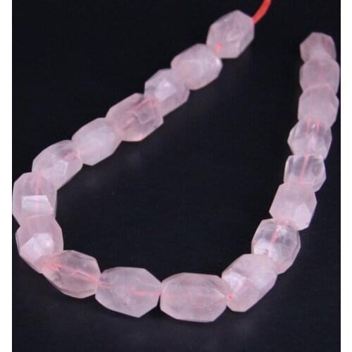 15.5"/strand Natural Rose Quartzs Cut Nugget Loose Beads,Raw Pink Crystal Faceted Nugget Pendant Beads For Jewelry Making