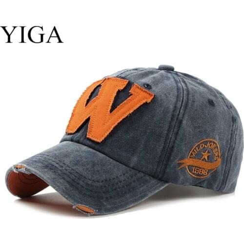 YIGA 2018 New Fashion Unisex Outdoor Sports W letter baseball cap washed cap for Men Women wholesale