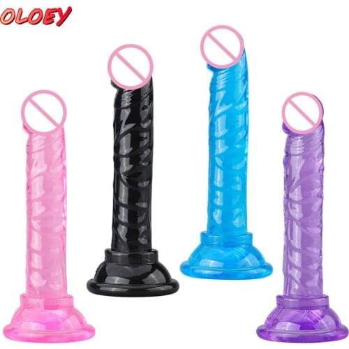 Realistic Dildos Crystal Jelly Dildo Anal Butt Plug G Spot Clitoris Orgasm Masturbator Penis with Suction Cup Couples Sex Toy
