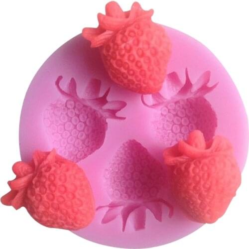 Strawberry Shape fondant silicone mold for kitchen baking chocolate pastry candy Clay making cupcake lace decoration tool F-0107