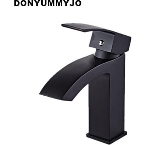 Bathroom Basin Faucet Bathroom Faucet Brass Chrome Plated Black Baked Single Handle Vessel Sink Hot Cold Water Tap Mixer