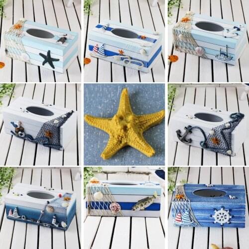Mediterranean Wooden Tissue Boxes Creative Multi-function Napkin Box Home Decoration Toilet Paper Holder Wooden Tissue Box