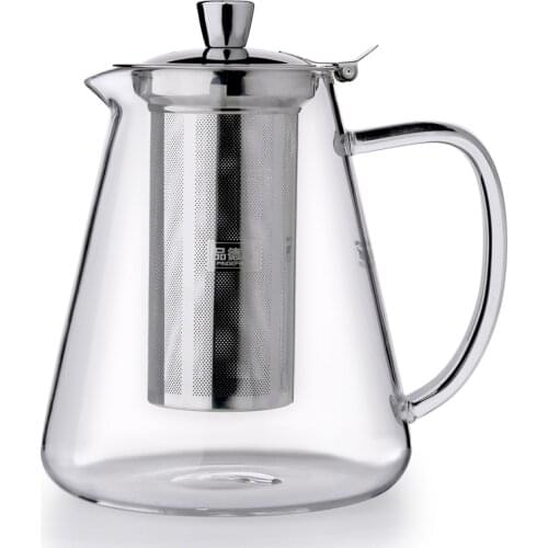 Big Sized Heat Resistance Ultra Clear Glass Teapot Stovetop and Microwave Safe Teapot With Removable Tea Strainer Steeper Spout