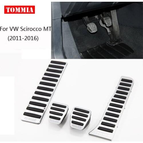 Tommia Aluminum Footrest Gas Brake Pedals Pad kit For VW Scirocco MT 2011-2016 no drilling cool design styling