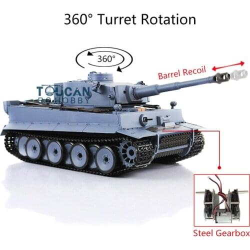 1/16 Heng Long 7.0 Plastic Tiger I RC Tank 3818 W/ Steel Gearbox Barrel Recoil TH17237-SMT4